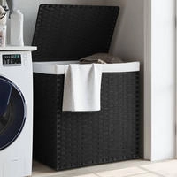 vidaXL W&auml;schekorb mit 2 F&auml;chern 53x35x57 cm Poly Rattan