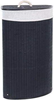 Beliani Korb, Schwarz, Wei&szlig;, Holz, Dreieckig, 60x60x35 cm,