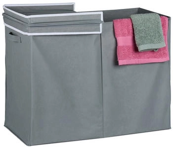Relaxdays W&auml;schekorb mit Deckel W&auml;schesammler 100 Liter W&auml;schetruhe W&auml;schetonne faltbar