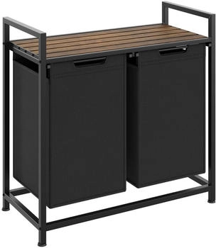TecTake Wäschesortierer,, Schwarz, Braun, Metall, 74x72x34 cm TecTake Wäschesortierer,, Schwarz, Braun, Metall, 74x72x34 cm