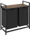 TecTake Wäschesortierer,, Schwarz, Braun, Metall, 74x72x34 cm