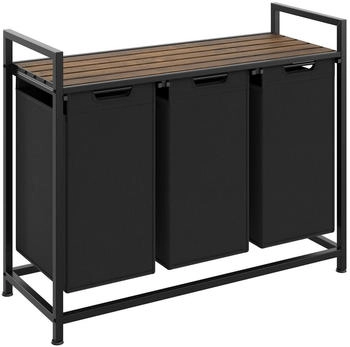 TecTake Wäschesortierer,, Schwarz, Braun, Metall, 93.5x72x34 cm TecTake Wäschesortierer,, Schwarz, Braun, Metall, 93.5x72x34 cm