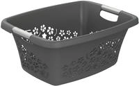 W&auml;schekorb Flowers 25 L Anthrazit W&auml;schek&ouml;rbe - Rotho