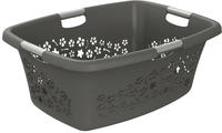 W&auml;schekorb Flowers, 50 L Anthrazit W&auml;schek&ouml;rbe - Rotho
