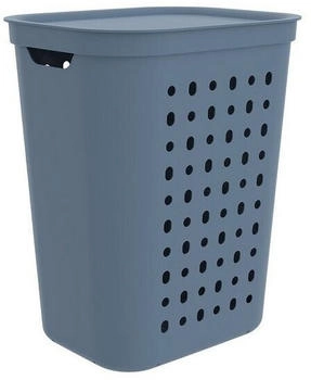 Rotho Wäschekorb Jona mit Deckel 55 Liter blau