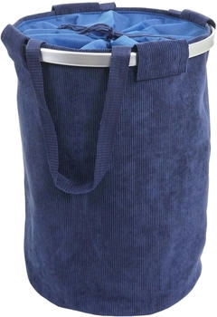 Mendler Wäschesammler HWC-C34 55x39cm 65l ~ cord blau - blau 73197
