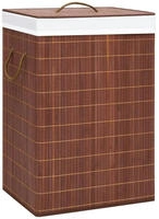 vidaXL Bambus-W&auml;schekorb mit 2 F&auml;chern Braun 72 L