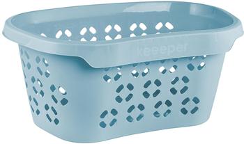 keeeper Wäschekorb Anton, blau, mit 3 Griffen, aus Kunststoff, 57,5x38,2x26,5 cm, 30,5 Liter