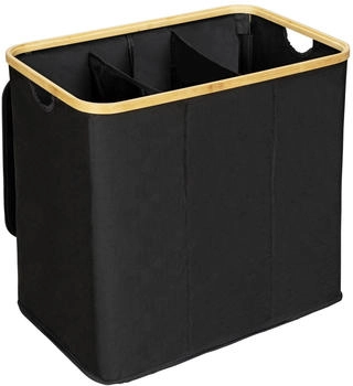 Wenko Bambus Wäschetruhe Trio Ecori in Schwarz 57 x 50 x 37 cm Rahmen: natur, Wäschesack: Schwarz Wenko Bambus Wäschetruhe Trio Ecori in Schwarz 57 x 50 x 37 cm Rahmen: natur, Wäschesack: Schwarz