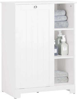 SoBuy BZR105-W W&auml;scheschrank mit ausklappbarem W&auml;schesack Wei&szlig; bht ca. 60x86x37cm