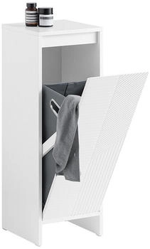 SoBuy W&auml;scheschrank mit ausklappbarem W&auml;schesack Wei&szlig; . 30x87x30cm BZR154-W