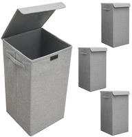 Dunedesign - 3er Set 50l W&auml;schekorb Mit Deckel 30x30x60 - Xxl W&auml;schesammler