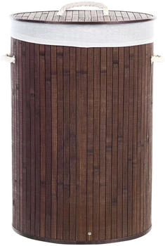 Beliani Korb, Braun, Weiß, Holz, Rund, 40x60x40 cm,