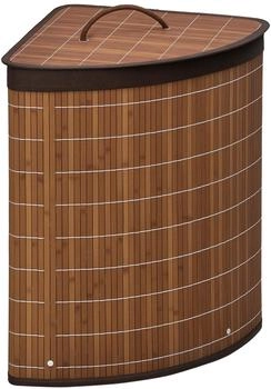 HomCom Wäschekorb 55L mit Deckel Griff Herausnehmbarem Wäschesack Bambus Braun