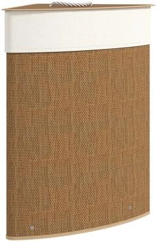 HomCom Wäschekorb Bambus 35L x 35B x 60H cm Braun