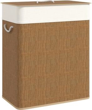 HomCom Wäschekorb Bambus 52L x 32B x 63H cm Braun