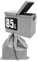 Dunedesign - 85 Liter W&auml;schekorb Mit Deckel & W&auml;schesack - 62x31 W&auml;schekorb Mit