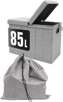 Dune Design DuneDesign Wäschekorb 85 Liter mit Deckel & Wäschesack 62 x 31 cm