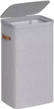 Songmics Wäschekorb 170 L 2 Fächer Wäschesortierer leichter Aufbau mit Deckel und Griffen herausnehmbarer Wäschesack 56 x 40 x 75