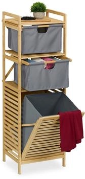 Relaxdays Wäschekorb mit 2 Stoffschubladen