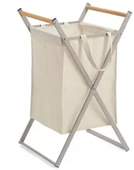 Zeller W&auml;schesammler Polyester/Bambus faltbar, greige, 36,5x40x67cm (14298)