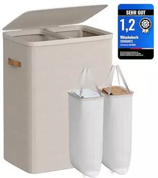 Songmics Gross 170L Zwei F&auml;cher Cappuccinobeige