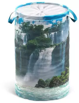 Sanilo W&auml;schekorb "Wasserfall" faltbar, rund, 60L, Textil (Wasserfall)
