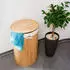 Relaxdays Wäschekorb Bambus, rund, faltbar, 70l