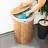 Relaxdays Wäschekorb Bambus, rund, faltbar, 70l