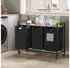Mondeer Wäschekorb 3 Fächer Metallgestell mit Ablage 3x50L (HDLS05BK-GAN)