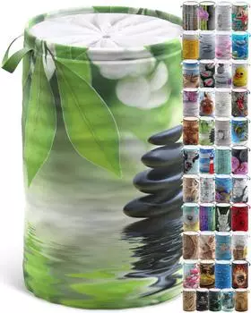 Sanilo W&auml;schekorb "Harmony" faltbar, rund, 60L, gr&uuml;n (Harmony)