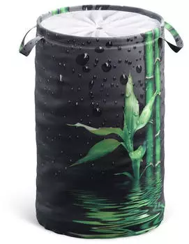 Sanilo Virella W&auml;schekorb Polyester schwarz/gr&uuml;n &empty;37x55cm (60936943-0)