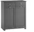 SoBuy Wäscheschrank mit 2 Wäschesäcken, Grau, 78x90x38cm (BZR33-II-DG)