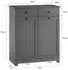 SoBuy Wäscheschrank mit 2 Wäschesäcken, Grau, 78x90x38cm (BZR33-II-DG)