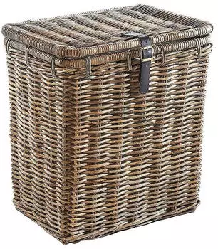 kobolo Wäschekorb mit Deckel Rattan Kubu-Grey 50x38x56cm (17265-23)