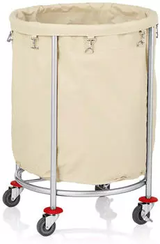 WAS Germany Wäschesammelwagen Stahl, pulverbeschichtet, Ø60cm, H83cm (4421003)
