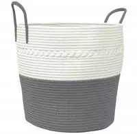vidaXL Aufbewahrungskorb Grau und Wei&szlig; &Oslash;43x38 cm Baumwolle