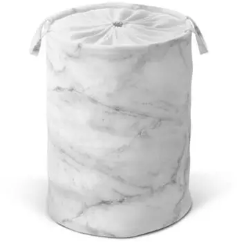 Sanilo W&auml;schekorb "Marmor" mit Deckel, Polyester, grau, 40x50cm (91095132-0)