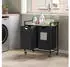 Mondeer Wäschekorb 2 Fächer, Metallrahmen, Rollen, 2x50L (HDLS04BK-GAN)