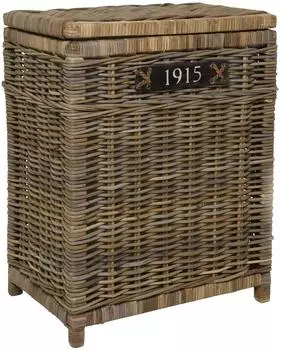 Vivanno CESTO Wäschekorb Rattan, rechteckig, natur geflochten, 50x35x66cm (90151065035)