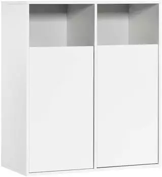 mokebo Der W&auml;scheh&uuml;ter W&auml;scheschrank 2-t&uuml;rig, Holz, Wei&szlig;, 95x80x40cm