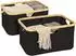 Wenko Ecori Aufbewahrungskorb 28l Bambus/Polyester Schwarz 2er-Set (71213800)
