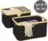 Wenko Ecori Aufbewahrungskorb 28l Bambus/Polyester Schwarz 2er-Set (71213800)