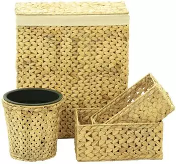 vidaXL Badezimmer-Set 4-tlg. Wasserhyazinthe (247344)