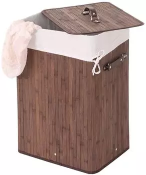 MCW W&auml;schekorb C21, Bambus, herausnehmbarer W&auml;schesack, 70l, braun-beige (MCW-C21)