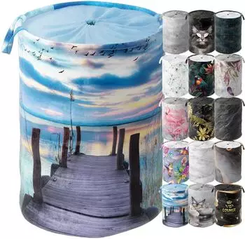 Sanilo W&auml;schekorb "Sunset" faltbar, 60L, blau, mit Deckel (29267706-0)