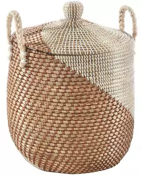 kobolo NAGA Schlangenkorb Seegras mit Deckel und Griffen &Oslash;43cm H60cm (17286-02)