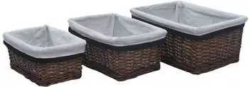 vidaXL Korb-Set 3-tlg. stapelbar Weidengeflecht Braun (286977)