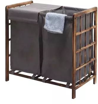 MCW W&auml;schesammler B60 2 F&auml;cher 60x60x33cm braun/grau (MCW-B60)