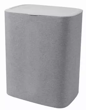 Kitchen Move Sven W&auml;schekorb mit Deckel, Stoff, Grau, 50L (BAT-70498B)